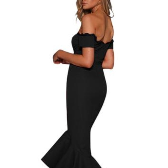 made2envy Lace Trim Off Shoulder Mermaid Maxi Part - Picture 4 of 8